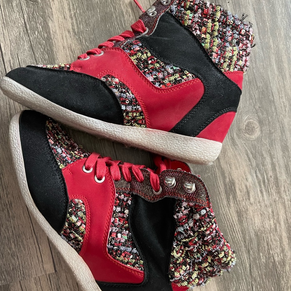 Tweed Wedge Hightops